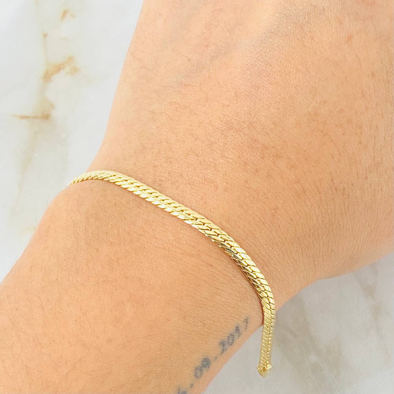 Flat Snake Bracelet 2.9gr / 7 3/4 in / 2.9mm Yellow Gold +3 18K *