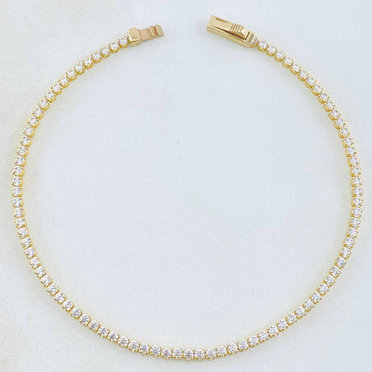 Pulso Tennis 3.75gr / 7 1/2 in / 2mm Oro Amarillo +4 18K *