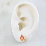 Stud Earrings Crown 1.6gr / 9mm Yellow Gold 18K *