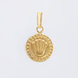 Circular Crown Pendant 0.45gr / 3/4 in / 18K Yellow Gold *