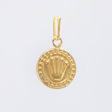 Circular Crown Pendant 0.45gr / 3/4 in / 18K Yellow Gold *