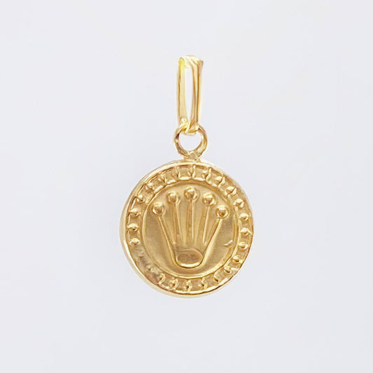 Dije Corona Circular 0.45gr / 3/4 in / Oro Amarillo 18K ©