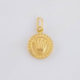 Circular Crown Pendant 0.45gr / 3/4 in / 18K Yellow Gold *