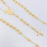 Rosario Virgen Milagrosa Cruz Lisa 10gr / 19 3/4 in / 4mm Oro Amarillo 18K