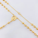 Rosario Virgen Milagrosa Cruz Lisa 10gr / 19 3/4 in / 4mm Oro Amarillo 18K