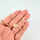 Rosario Virgen Milagrosa Cruz Lisa 10gr / 19 3/4 in / 4mm Oro Amarillo 18K