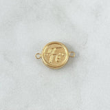 Herraje Fe 0.8gr / 2cm / Circulo Texturizado Oro Amarillo 18K