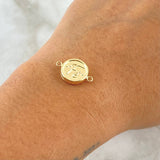 Herraje Fe 0.8gr / 2cm / Circulo Texturizado Oro Amarillo 18K