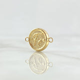Herraje Fe 0.8gr / 2cm / Circulo Texturizado Oro Amarillo 18K