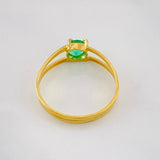 Anillo Solitario Doble Esmeralda 40pts 1.5g / T6 1/2 Oro Amarillo 18K