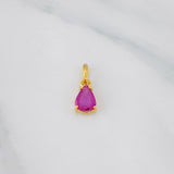 Dije Lagrima Rubí 84pts 0.65g / 1/2 in Oro Amarillo 18K