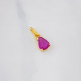 Dije Lagrima Rubí 84pts 0.65g / 1/2 in Oro Amarillo 18K