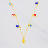 Classic Link Chain Turkish Eyes 2.9g / 18 in / 0.75mm Yellow Gold 18K