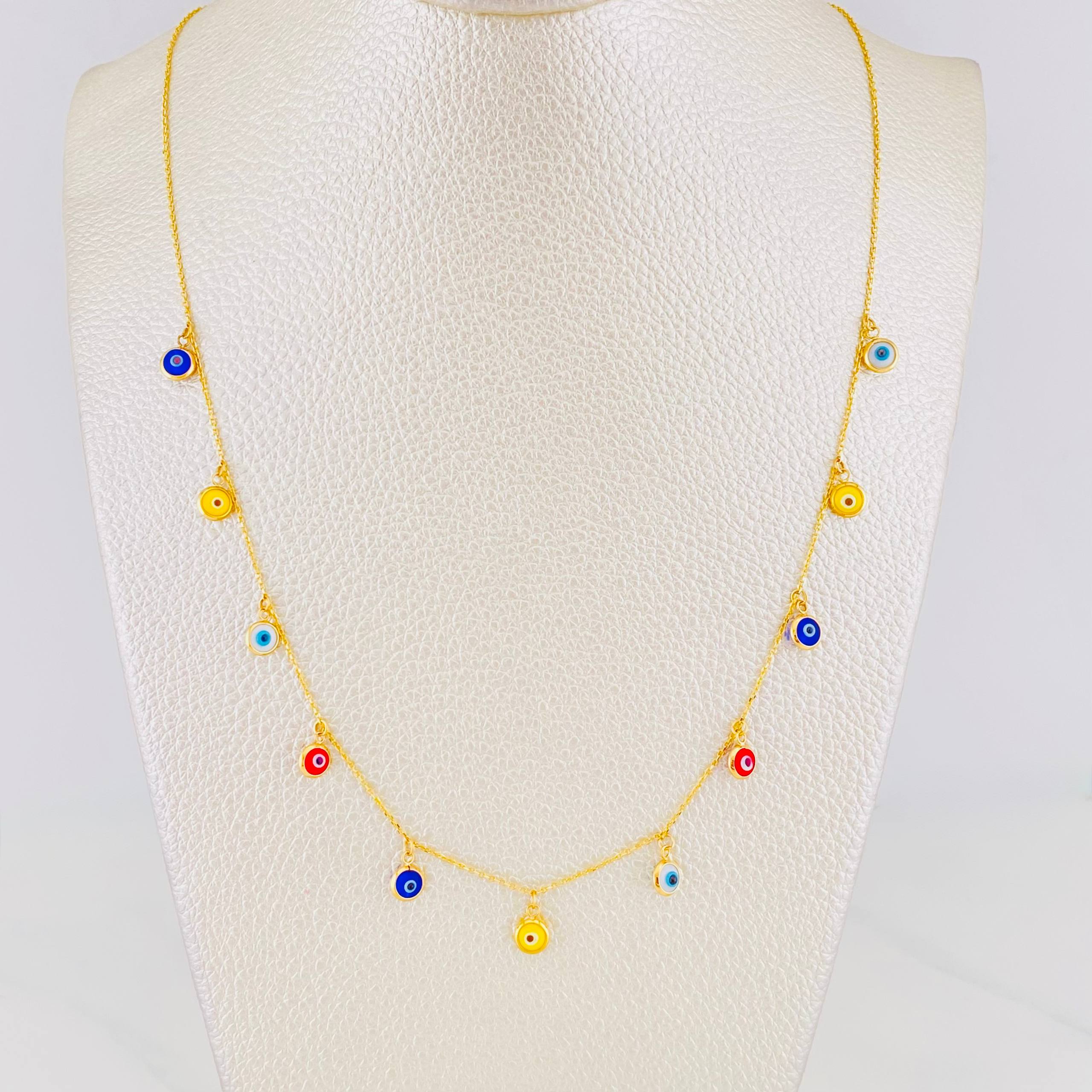 Classic Link Chain Turkish Eyes 2.9g / 18 in / 0.75mm Yellow Gold 18K