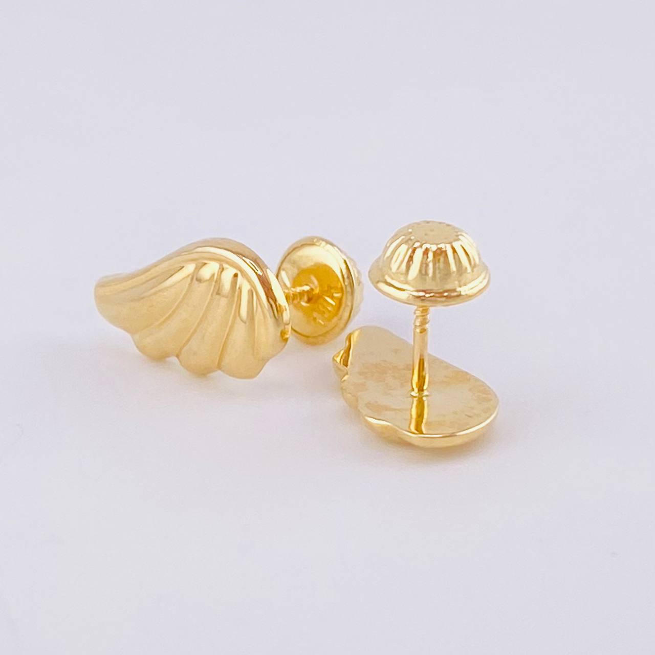 Stud Earrings Wings 0.95 g / in / 7 mm Yellow Gold 18K