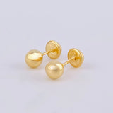 Plain Bead Stud Earrings 0.55 g / in / 5 mm Yellow Gold 18K