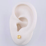 Plain Bead Stud Earrings 0.55 g / in / 5 mm Yellow Gold 18K