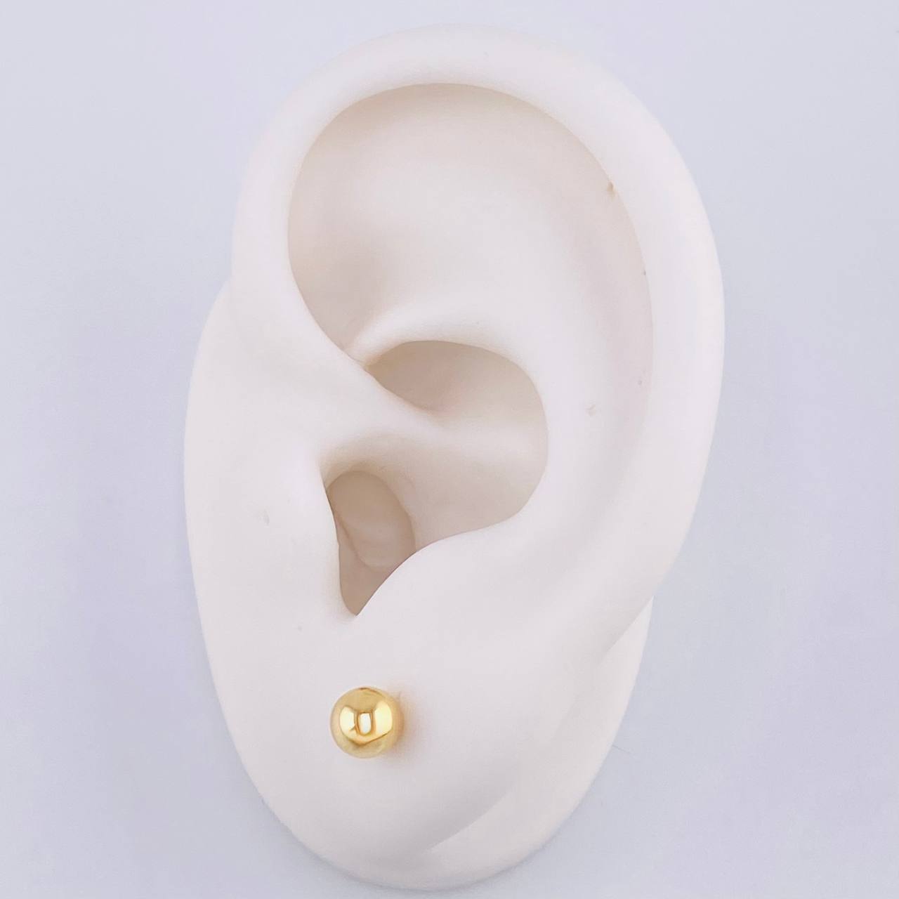 Plain Bead Stud Earrings 0.5 g / in / 5 mm Yellow Gold 18K