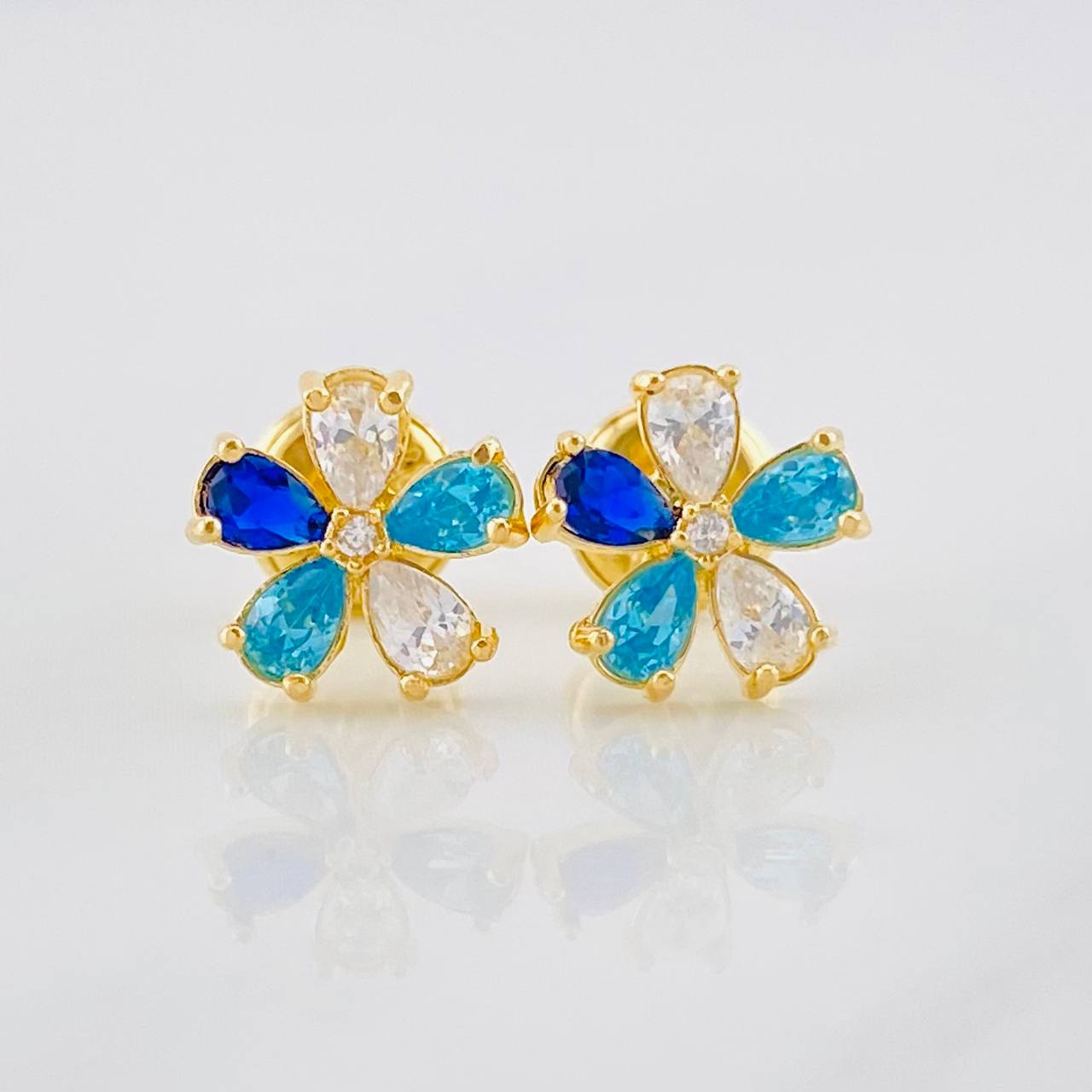 Topos Flor 1g / in / 8mm Oro Amarillo 18K