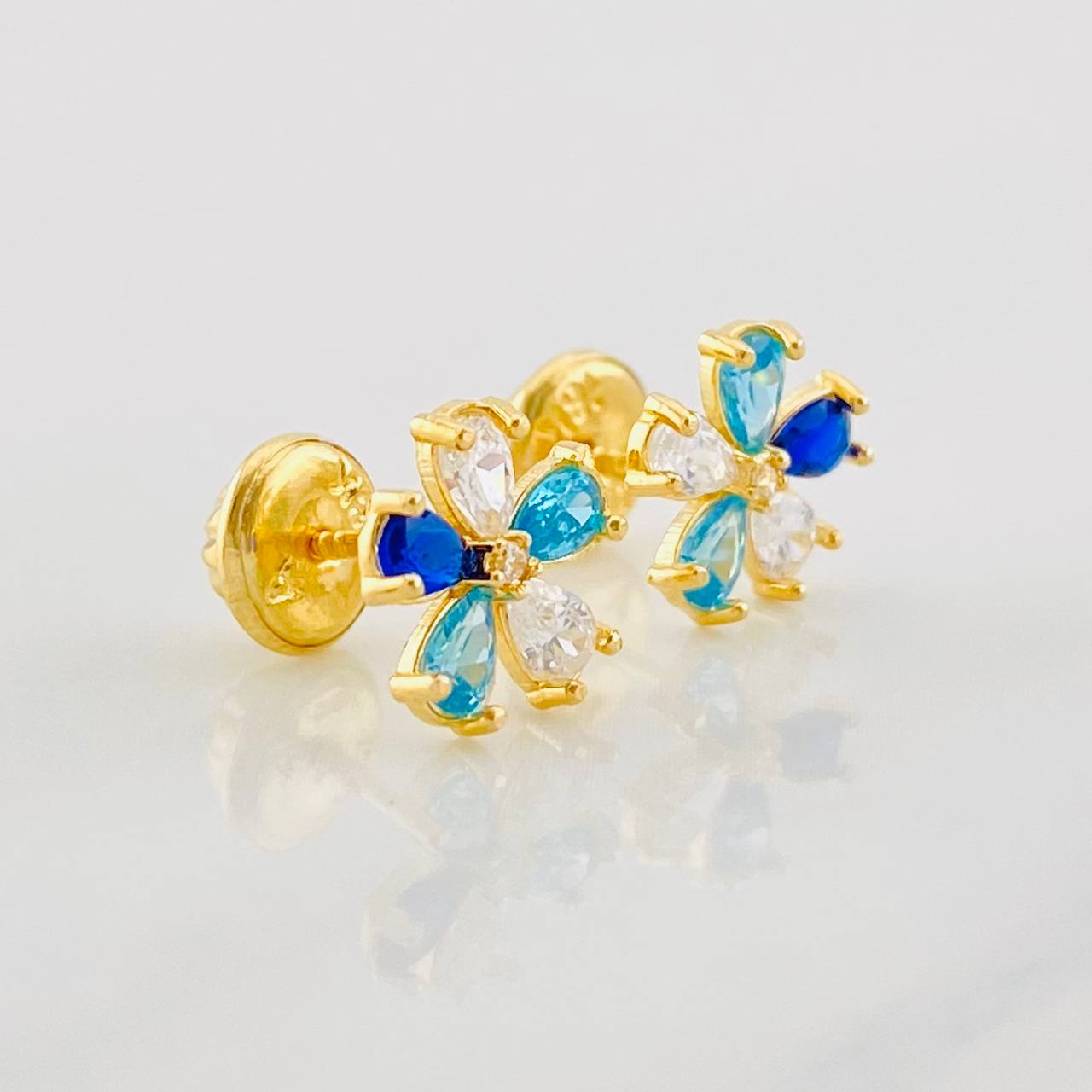 Topos Flor 1g / in / 8mm Oro Amarillo 18K