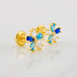 Topos Flor 1g / in / 8mm Oro Amarillo 18K