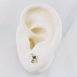 Topos Flor 1g / in / 8mm Oro Amarillo 18K