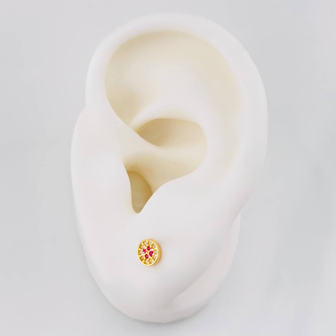 Topos Circulo Tupido 0.7g / in / 4.8mm Oro Amarillo 18K