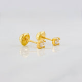 Four Claw Stud Earrings 0.6g / in / 3.1mm Yellow Gold 18K