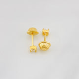 Four Claw Stud Earrings 0.6g / in / 3.1mm Yellow Gold 18K