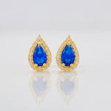 Halo Drop Stud Earrings 0.95g / in / 5.7mm 18K Yellow Gold
