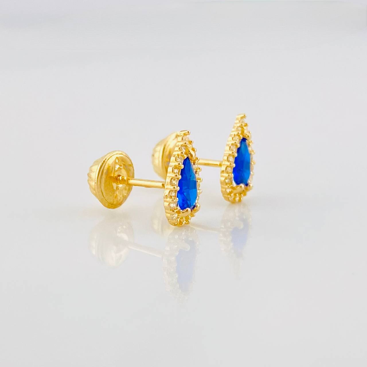 Halo Drop Stud Earrings 0.95g / in / 5.7mm 18K Yellow Gold