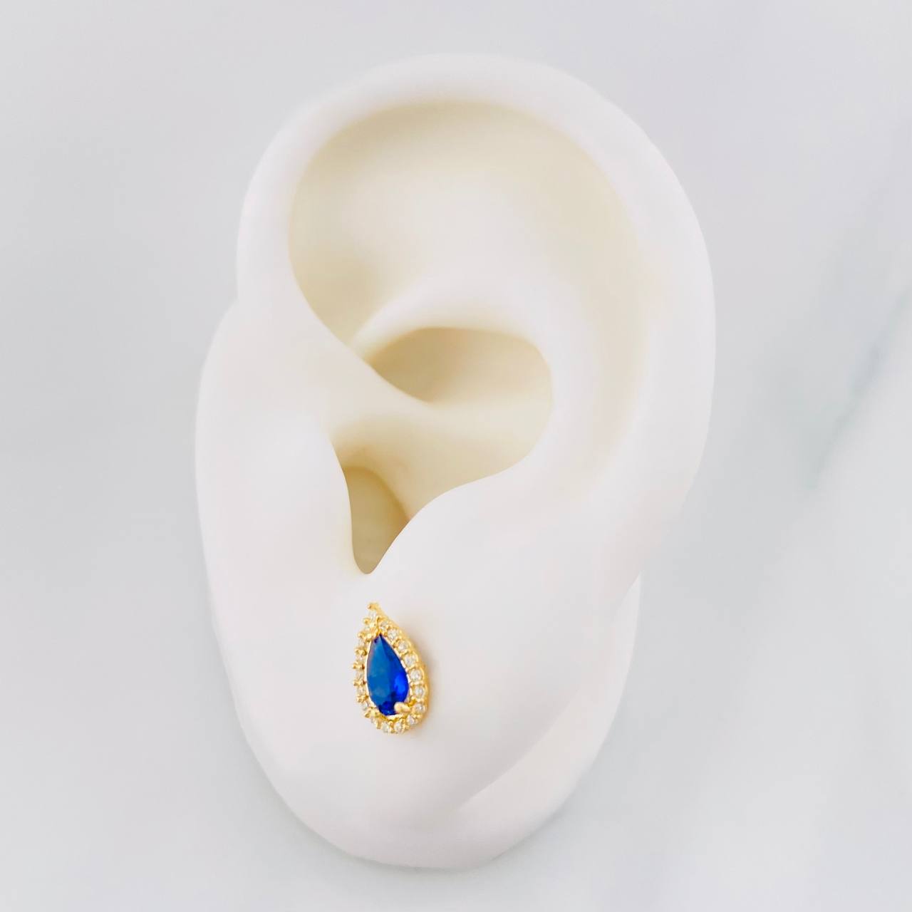 Halo Drop Stud Earrings 0.95g / in / 5.7mm 18K Yellow Gold