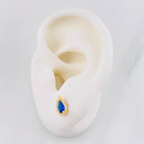 Halo Drop Stud Earrings 0.95g / in / 5.7mm 18K Yellow Gold