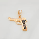 Pendant Gun 4.05g / 1 1/4 in Two-Tone Black Rose 18K