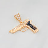 Pendant Gun 4.05g / 1 1/4 in Two-Tone Black Rose 18K