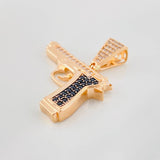Pendant Gun 4.05g / 1 1/4 in Two-Tone Black Rose 18K