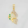 Pendant Butterfly 3.65g / 1 1/2 in Two-Tone Yellow White 18K