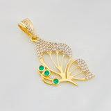 Pendant Butterfly 3.65g / 1 1/2 in Two-Tone Yellow White 18K