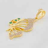 Pendant Butterfly 3.65g / 1 1/2 in Two-Tone Yellow White 18K