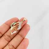 Pendant Butterfly 3.65g / 1 1/2 in Two-Tone Yellow White 18K
