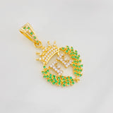 Pendant Faith 5.3g / 1 1/2 in Two-Tone Yellow White Gold 18K