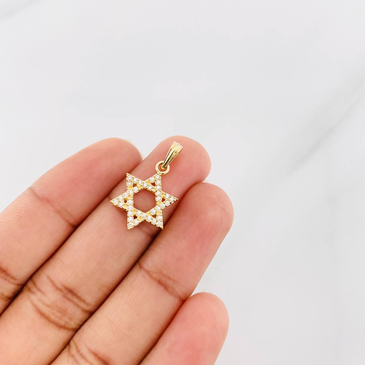 Pendant Star of David 1.6g / 1 in Yellow Gold 18K