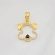 Pendant Dog Silhouette 3.6g / 1 in Two-Tone Yellow White 18K