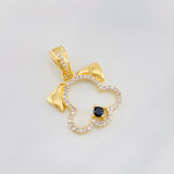 Pendant Dog Silhouette 3.6g / 1 in Two-Tone Yellow White 18K