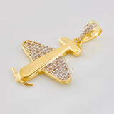 Airplane Pendant 2.6g / 1 1/4 in Two Yellow White Golds 18K