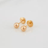 Diamond Cut Bead Stud Earrings 0.45g / in / 4mm 18K Rose Gold