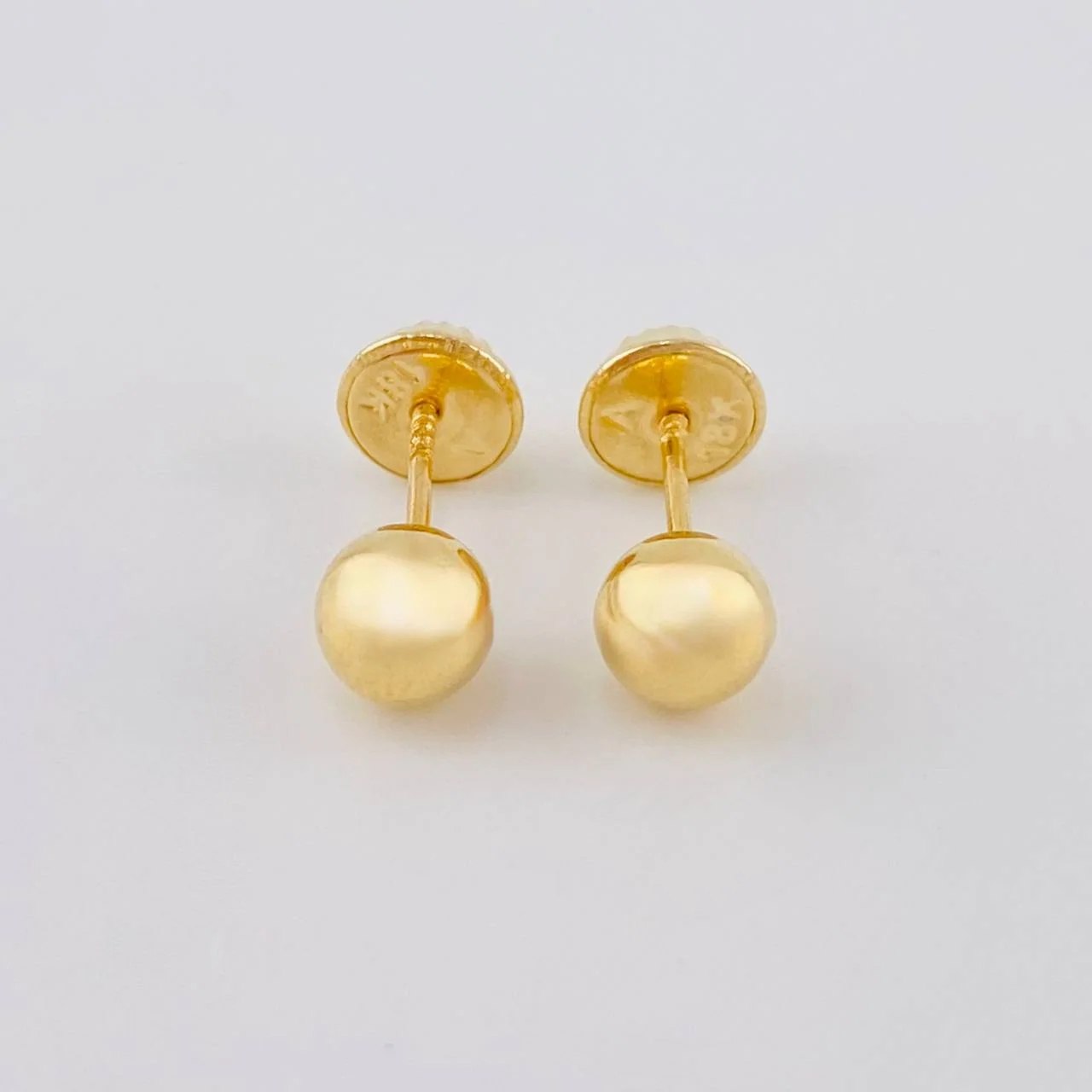 Plain Bead Stud Earrings 0.65g / in / 6mm Yellow Gold 18K