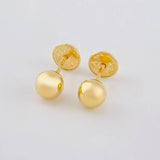 Plain Bead Stud Earrings 0.65g / in / 6mm Yellow Gold 18K