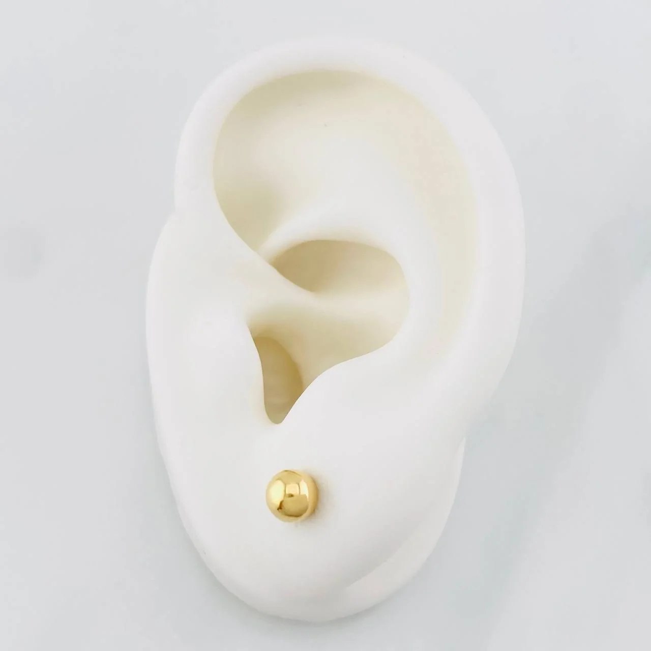 Plain Bead Stud Earrings 0.55g / in / 5mm 18K Yellow Gold