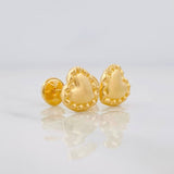 Topos Corazón 0.75g / in / 8mm Oro Amarillo 18K